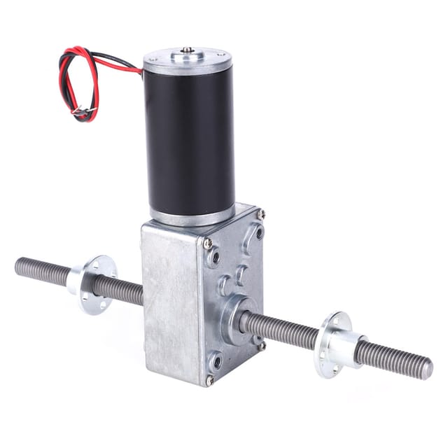M8 Schneckengetriebemotor Mit Doppelter Abtriebswelle, 2435 Motor Und Flansch, Zwei Positive Zähne, Untersetzungsverhältnis 100.