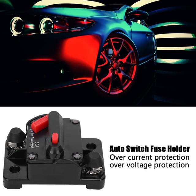 Roter, Selbstrückstellender Kfz-sicherungshalter, Rückstellbarer Schutzschalter, Automatischer Sicherungshalter, Dc 12–42 V, 30 A