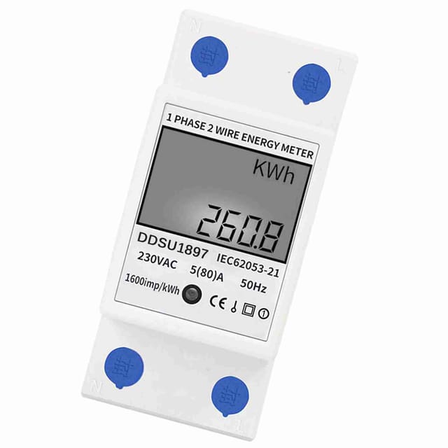 Einphasiger Stromzähler Für Den Hausgebrauch Auf Schiene, 220 V, Digitalanzeige, Multifunktion, 80 A, Referenz Ddsu1897 (englische Sprache)