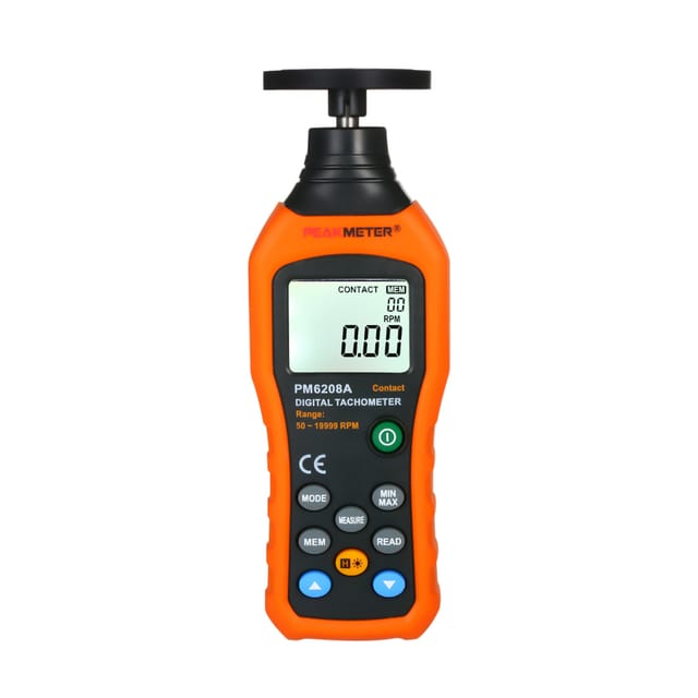 Peakmeter Pm6208a Kontakt-drehzahlmesser, Hochpräziser Tragbarer Digitaler Drehzahlmesser, 5019999 U/min, Lieferung Ohne Batterie.