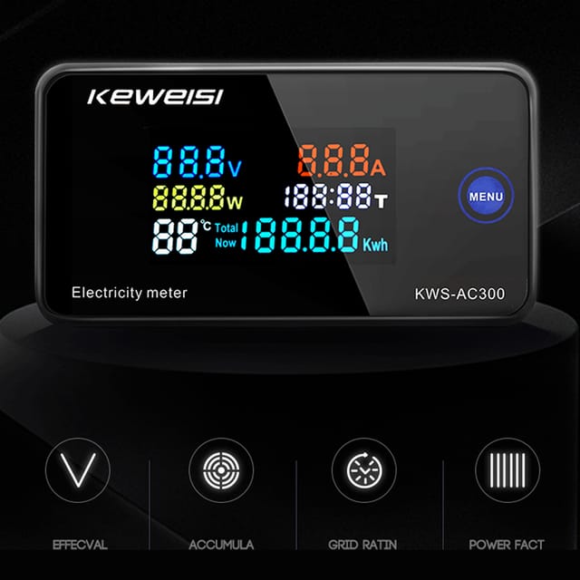 Kws-ac300-100a 50-300v Digitaler Smart Meter, Amperemeter Und Voltmeter, Geschlossener Stromwandler