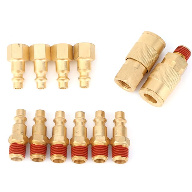 Set Mit 12 1/4" Messing-schnellkupplungen (npt, Amerikanisches Standard-innen-/außengewinde)