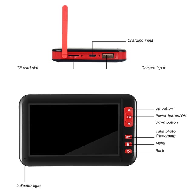 Industrielles Endoskop, 8 Mm High Definition, Mit Einem 4,3-zoll-high-definition-bildschirm, Plug-and-play, F200, 2 Meter Starres Kabel.
