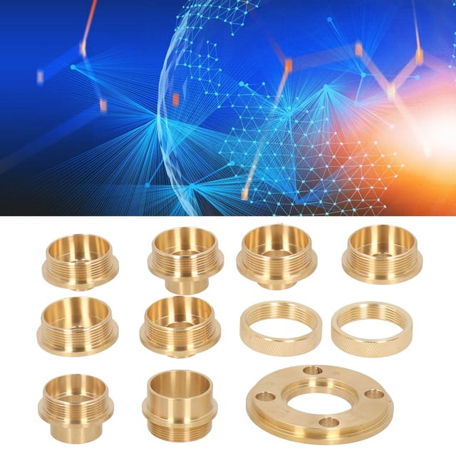 11-teiliges Frässchablonen-set Aus Massivem Messing Cnc-präzisionsschleifen Dieses Set Enthält 8 Schablonen, 2 Sicherungsmuttern Und Einen Adapter.