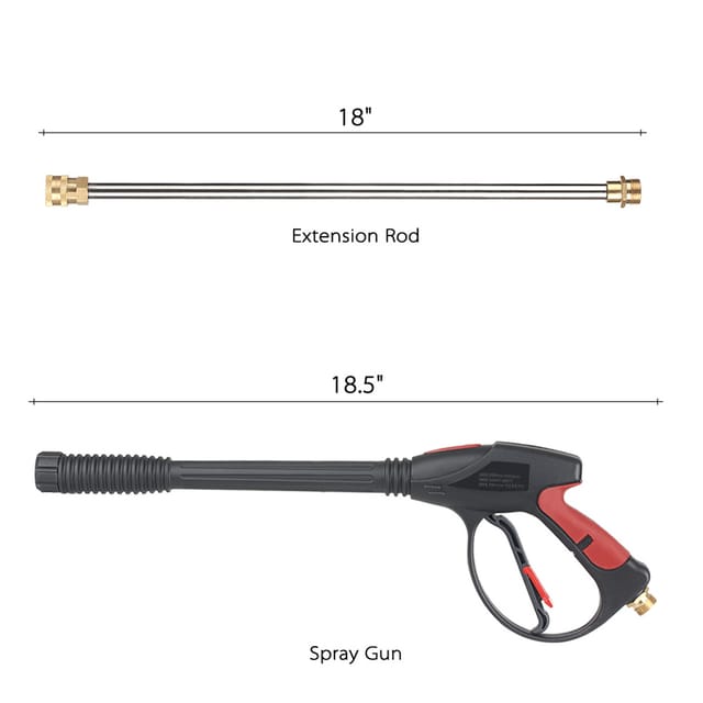 Hochdruck-fächerwaschpistole Mit 45 Cm Verlängerungsschlauch + 5 Schnellanschlussdüsen