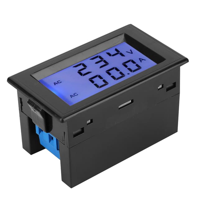 D85-2042a Dual-lcd-voltmeter Und Amperemeter Für Wechselstrom, Schwarzer Messkopf, 0–99,9 A