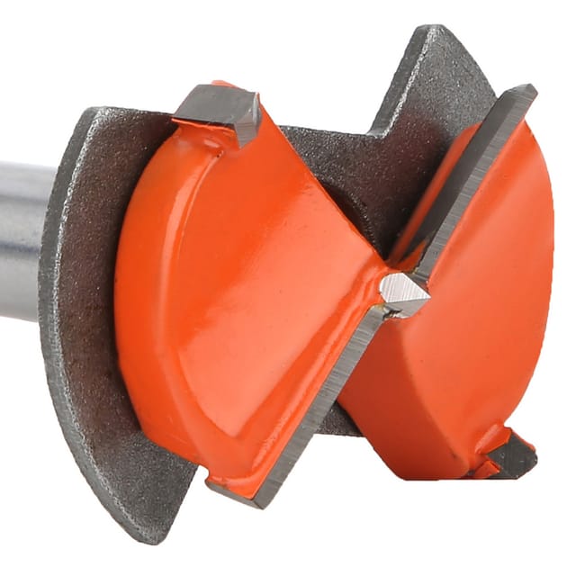 35-mm-scharnierloch-positionierwerkzeug (einheit) + 35-mm-lochsäge (orange) + Bleistift + Schraubensatz