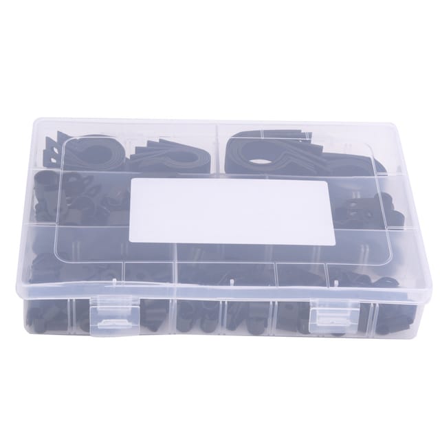 200 Schwarze Und Weiße R-förmige Nylon-kabelclips, P-förmige Nylon-kabelclips, Haarspangen, R-förmige Kabelbinder - Schwarze R-förmige Nylon-kabelclips