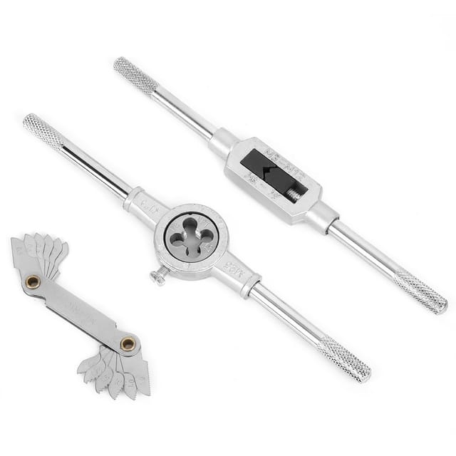 Satz Mit 40 Gewindebohrern Und Schneideisen In Einer Metallbox