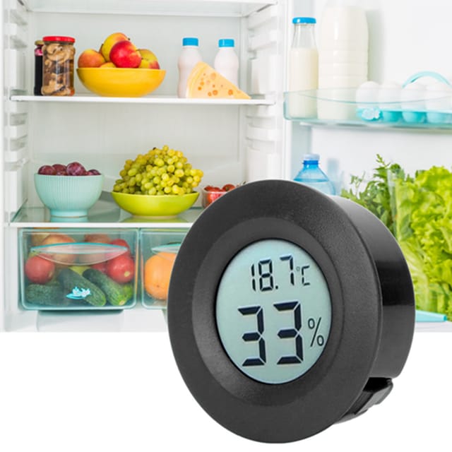 Mini-lcd-digitalthermometer Und Hygrometer Mit 6 Farben, Schwarz
