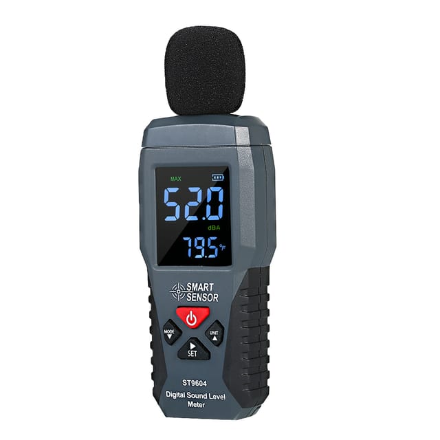 Smart Sensor Digitaler Schallpegelmesser, Dezibelmesser St9604, Schwarz, Batterie Nicht Enthalten