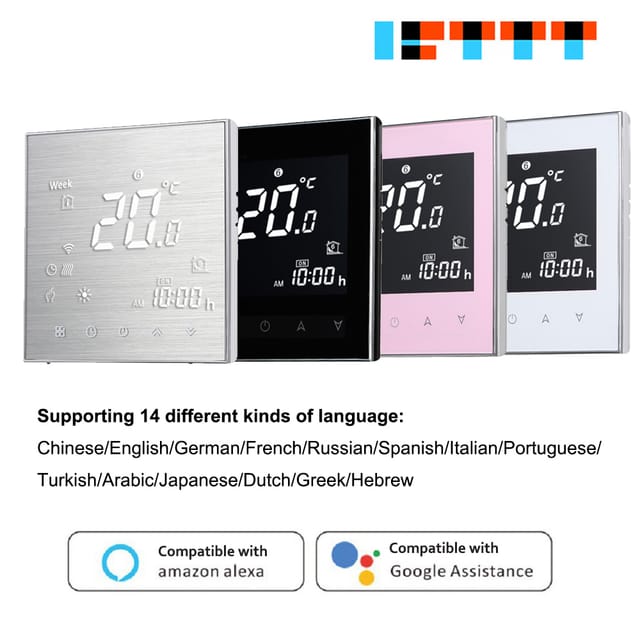 Wlan-fähiger Warmwasserthermostat, Kompatibel Mit Allen Elektrischen Heizsystemen. Digitalthermostat Mit Lcd-touchscreen, 16 A. Versorgungsspannung: 95–240 V Ac. Inklusive Ntc-fühlerkabel.