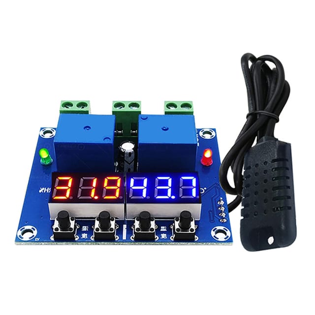 Zfx-m452 Temperatur- Und Feuchtigkeitsregelungsmodul, Hochpräzise Digitalanzeige, Dualausgang, Automatische Temperatur- Und Feuchtigkeitsregelung, 12 V Rot + Blau