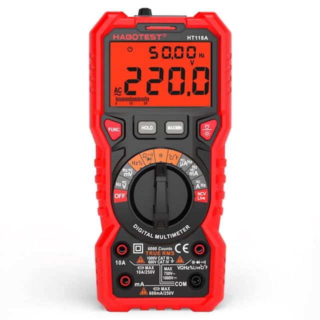 Habotest Ht118a Digitalmultimeter, Professionelles Hochpräzises Digitalmultimeter, Multifunktionales Automatisches Digitaldisplay, Multimeter Mit Automatischer Bereichsmessung, Lieferung Ohne Batterie