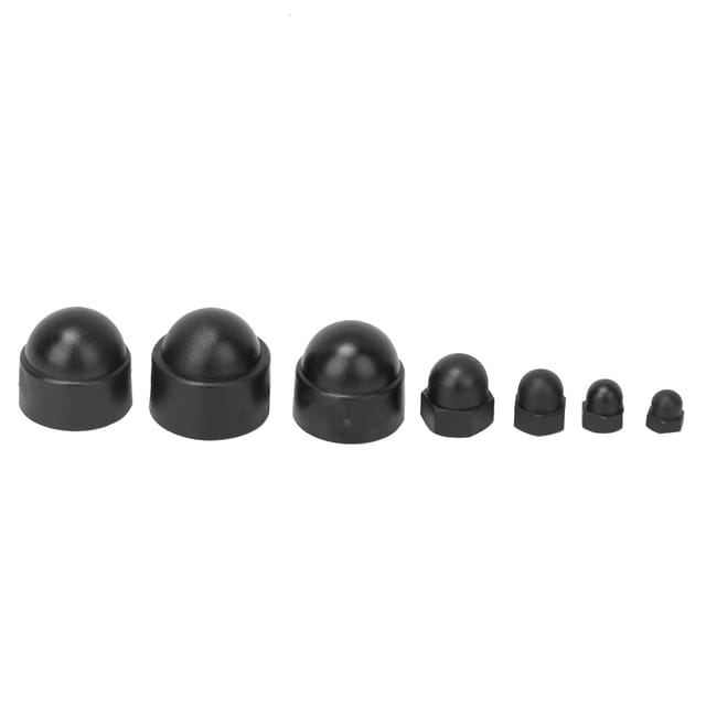 145 Kombinationsmuttern, Schwarze Kunststoff-schraubenkappen, Sechskantmuttern