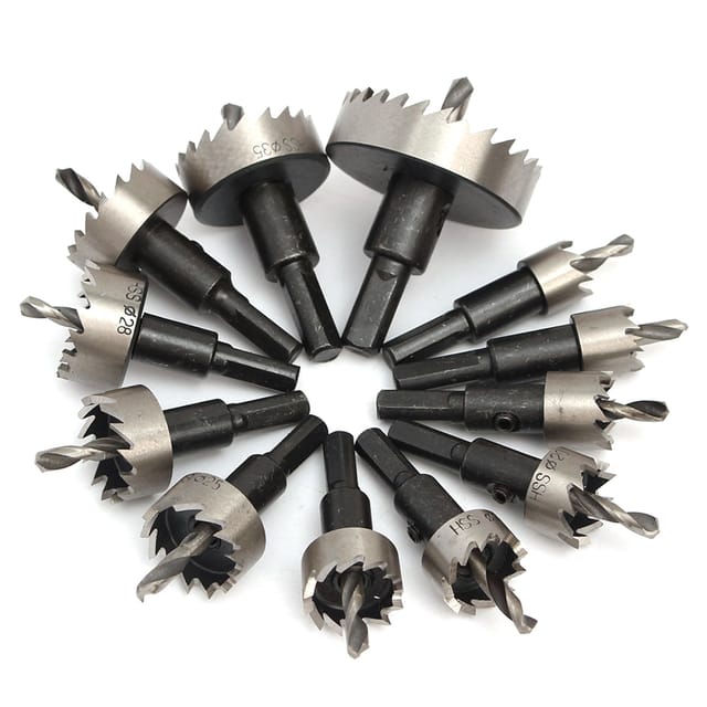 Set Mit 12 Hss-lochsägenbohrern, Durchmesser 15/16/18/20/21/22/25/26/28/30/35/50 Mm