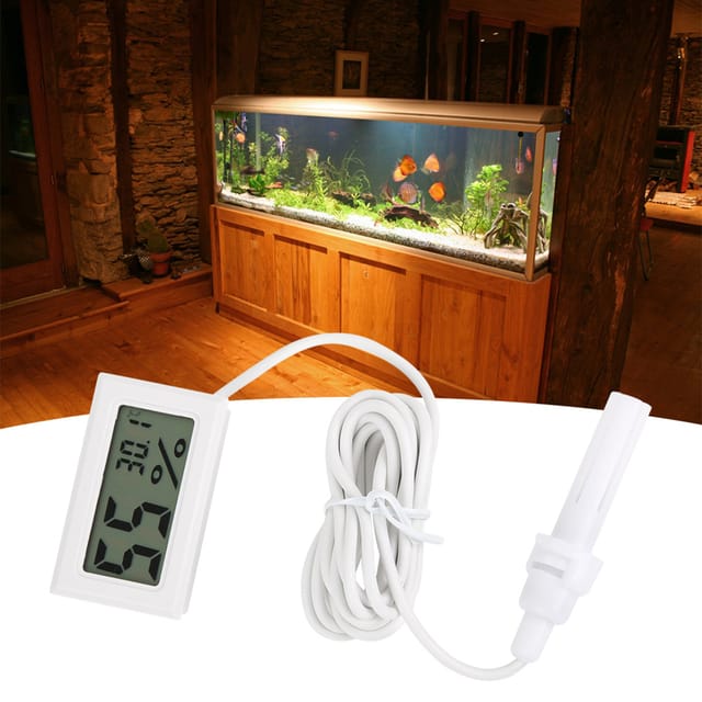 Digitales Thermo-hygrometer Fy-12, Weiß, Mit Integrierter Led Und Sonde