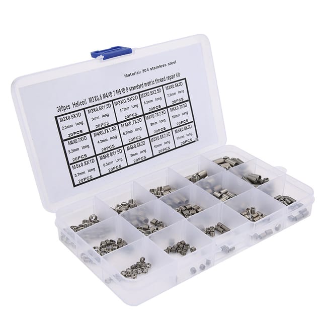 Standard-metrik-gewindereparaturset (300-teilig): M30,5, M40,7, M50,8