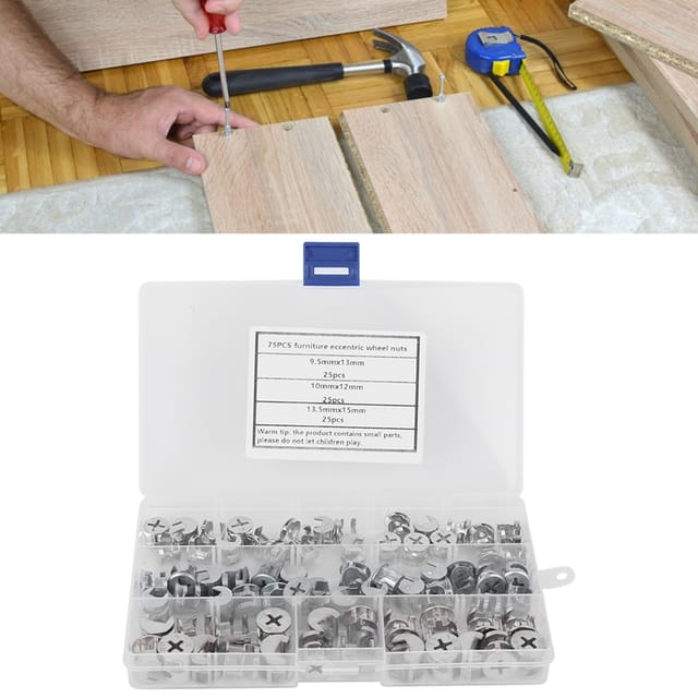 Schachtel Mit 75 Exzenterrädern Für Möbel, 3-in-1-verbinder