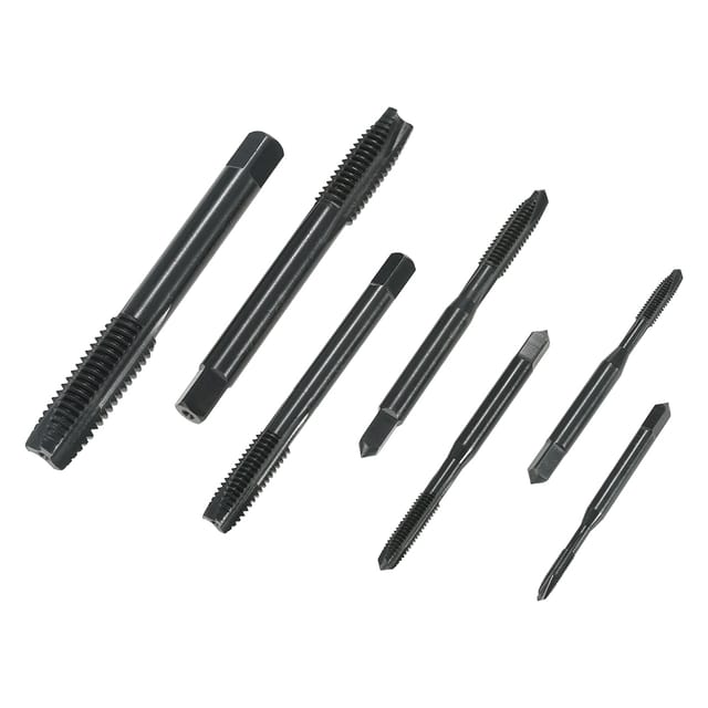 Satz Von 7 Hss6542 Nitrierten Gewindebohrern (m3-m12) Aus Schnellarbeitsstahl Für Nitriermaschinen.