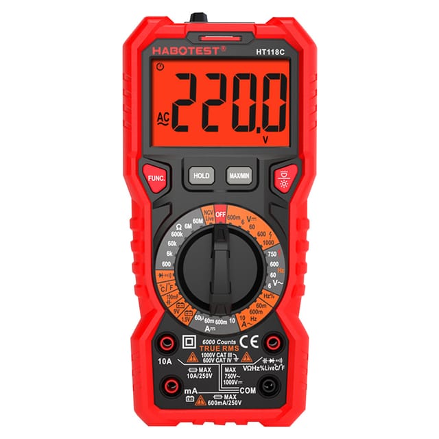 Habotest Ht118c Digitalmultimeter, Professionelles Hochpräzises Digitalmultimeter, Multifunktionales Digitalanzeige-multimeter, Handmultimeter, Bereichsmesser, Lieferung Ohne Batterie.