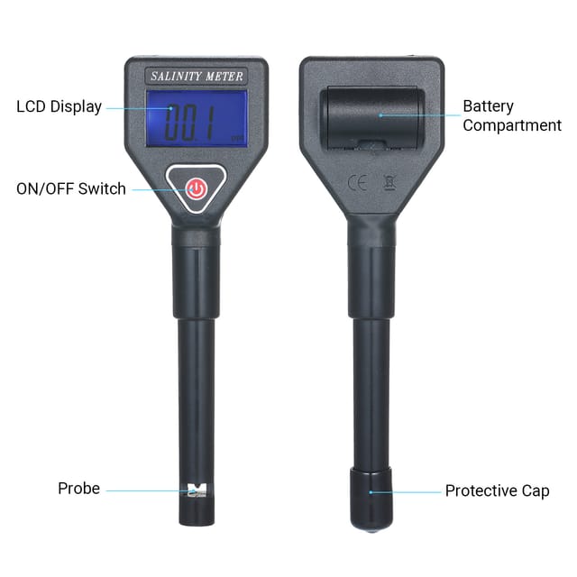 Tragbares Salinometer Mit Blauer Hintergrundbeleuchtung, Lieferung Ohne Batterie.