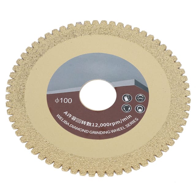 100-mm-diamantsägeblatt, Körnung 60, Mit Titanbeschichteten, Gelöteten Zähnen Zum Schneiden.