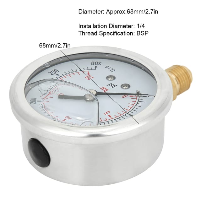 Ts-pgg604-20bar 1/4bsp Y60 Radial-öleinspritzdruckmessgerät