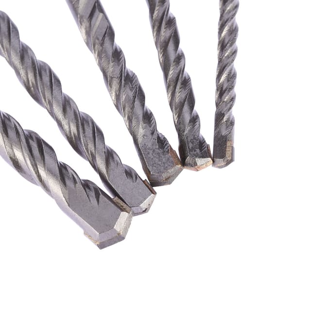 Set Mit 5 Sds-schlagbohrern Mit Zwei Nuten Und Zwei Schnittrillen, Bohrer Für Betonwände, Bohrer Für Betonbauarbeiten (4 Mm, 5 Mm, 6 Mm, 8 Mm)