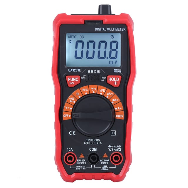 U-tech Ua9233e Hochpräzises Tragbares Digitales Multimeter Zur Reparatur Von Elektro- Und Haushaltsgeräten, Mit Krokodilklemmen.