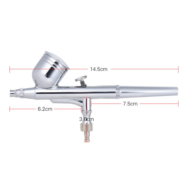 0,3 Mm Durchmesser Schwerkraftzufuhr Dual-action Airbrush-set, 7cc Top-reservoir, 130a Interne Einstellung, Inklusive Düsenschlüssel Und Pipette.