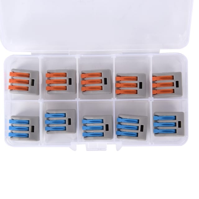 Zwei Schachteln Pro Beutel, 1128awg Pct-212 213 214 215 Bauklemmenblöcke, 4 Mm² Flexible Und Starre Drähte Und Pct-213 Drahtkappen, Jeweils 20 Stück.