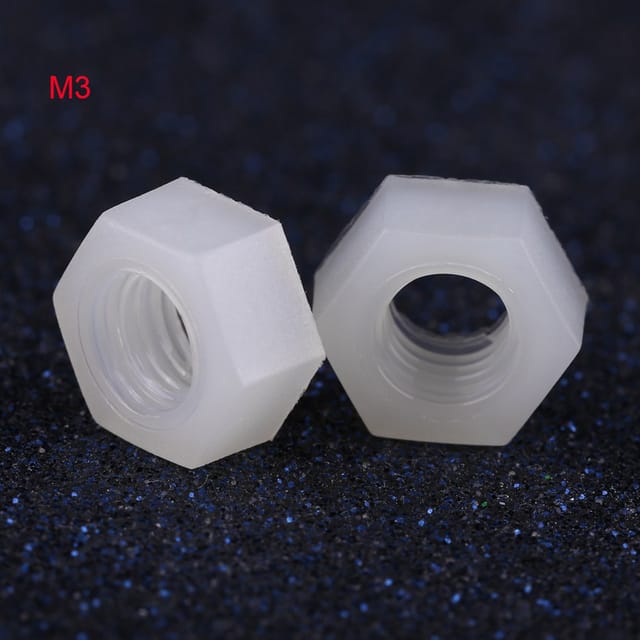 Nylon-sechskantmuttern, Serie M2-m8, Weiß, 100er-packung