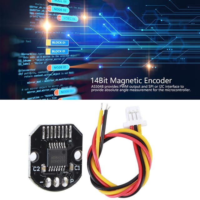 Der Magnetische Encoder As5048a Verfügt Über Pwm- Und Spi-schnittstellen Und Ist Mit Einem Bürstenlosen 14-bit-gimbal Mit Warmingway-encoderscheibe Ausgestattet.