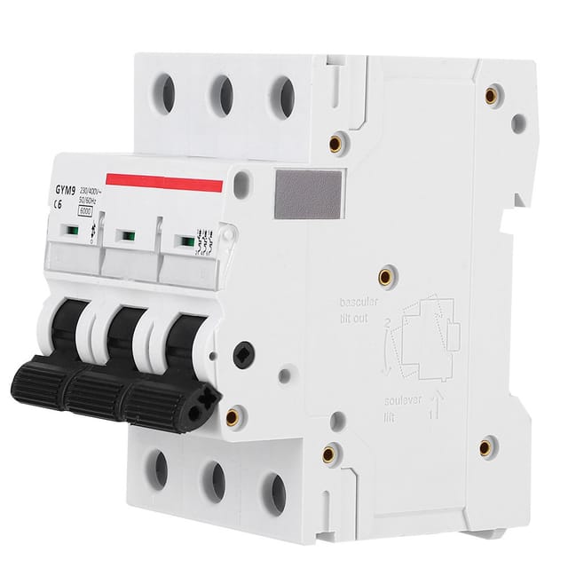 Hochwertiger Miniatur-leistungsschalter Gym9-c65, Dreiphasig, 400 V Ac, 6 A