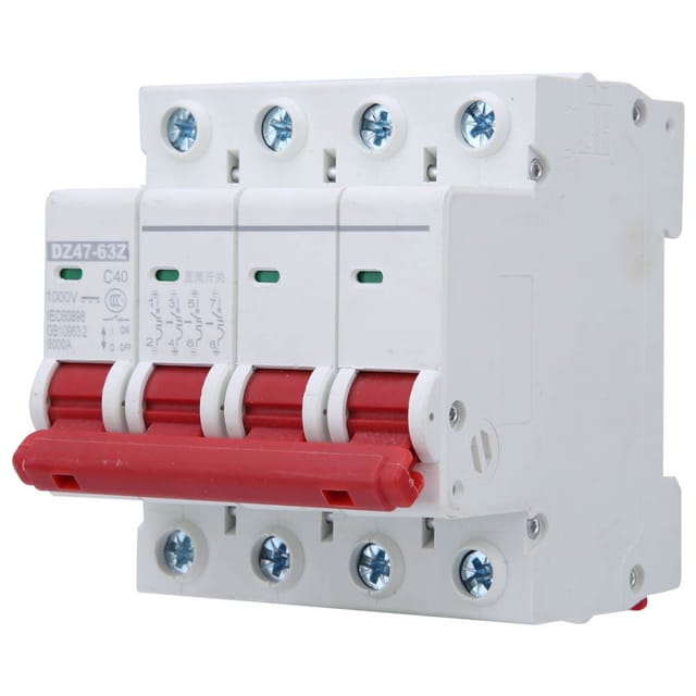 Packung Mit 3 Miniatur-photovoltaik-gleichstrom-leistungsschaltern, Überlast-, Fehlerstrom- Und Kurzschlussschutz, Dz47-63z-4p-40a