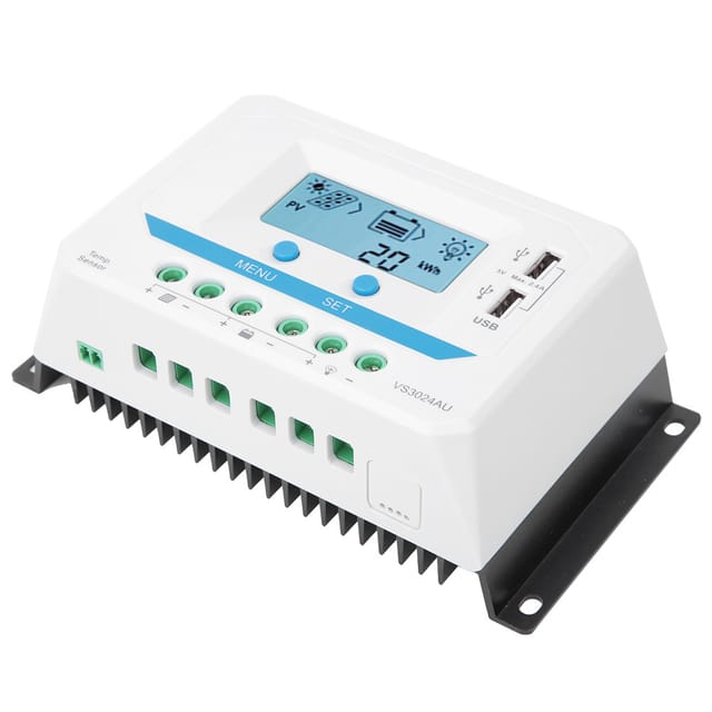 10a/20a/30a 12v/24v Solarladeregler Mit Lcd-bildschirm Und Zwei Usb-anschlüssen Vs1024au-10a