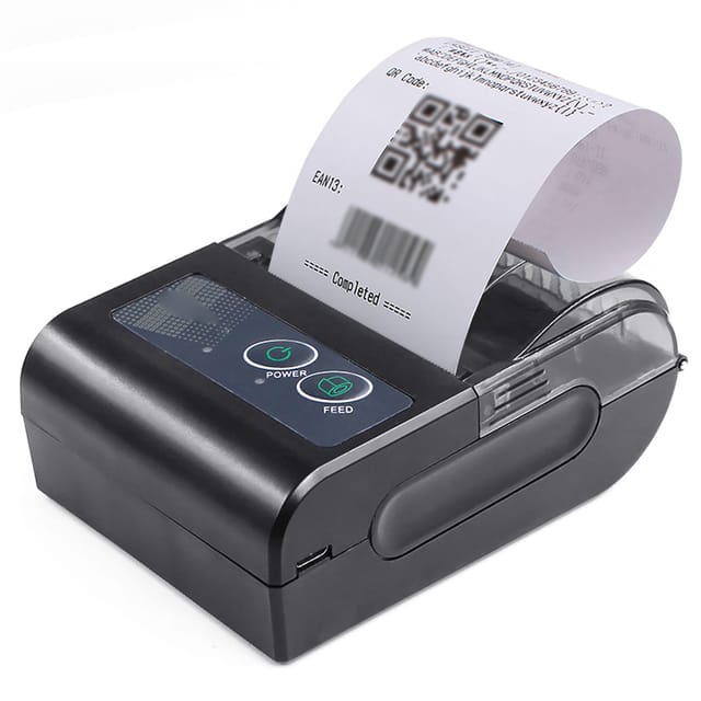 58hb6 Mini-thermodrucker, Tragbar, Bluetooth-fähig, Usb + Bluetooth, Schwarz