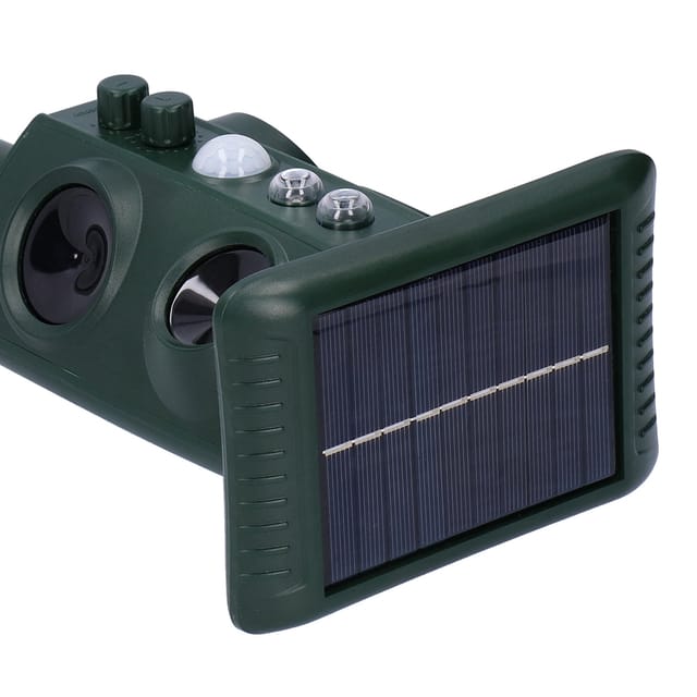 Fünfstufiges, Solarbetriebenes Tierabwehrgerät Für Den Außenbereich Mit Zwei Leistungsstarken Ultraschall-led-blitzlichtern