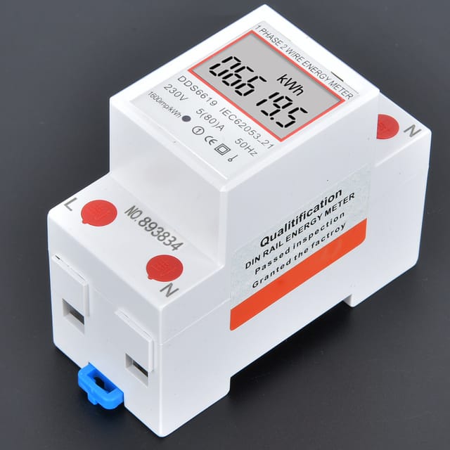 Dds6619-005 Intelligenter Einphasiger Schienenenergiezähler, 2-poliger Elektronischer Energiezähler, 5 A, 230 V
