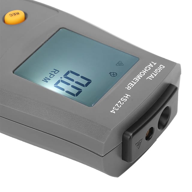 Hs2234 Berührungsloser Laser-drehzahlmesser, Digitaler Motordrehzahlmesser, Fotoelektrischer Drehzahlmesser, Schwarz.