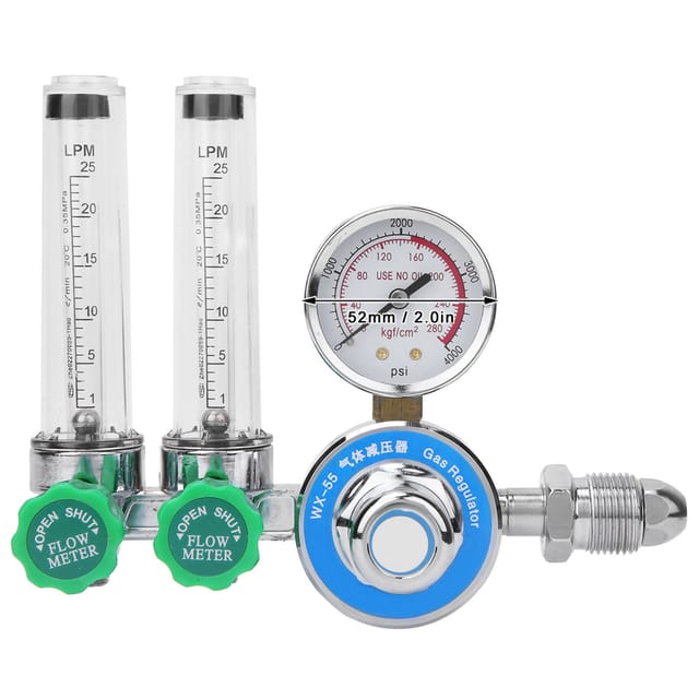 Wx-55x-2l Argonregler, Doppelrohr-argonregler, Doppel-durchflussmesser, Druckminderer, Cga540 Metrisch