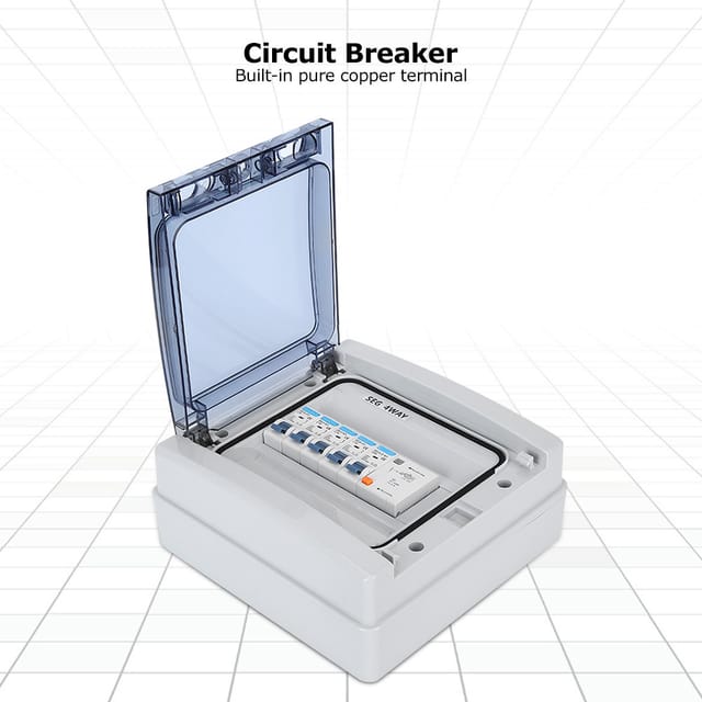 Baoyi Verteilerkasten Im Europäischen Stil Mit 4-wege-anschluss, Miniatur-fehlerstromschutzschalter 63a 30ma Rcd + 4mcb, Aus Pc-material Mit Wasserdichter Funktion, Ausschließlich Erhältlich Ab Lager