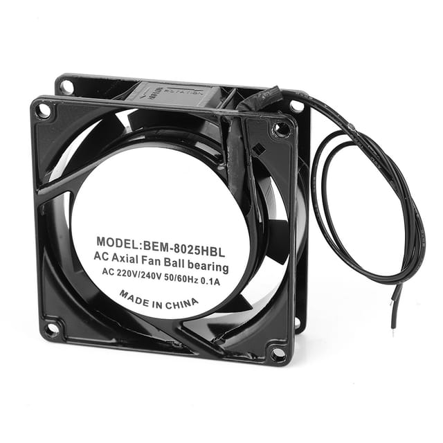 Geräuscharmer Lüfter Mit Doppelten Kugellagern Aus Reinem Kupfer Bem-8025hbl, Abmessungen: 80 X 80 X 25 Mm