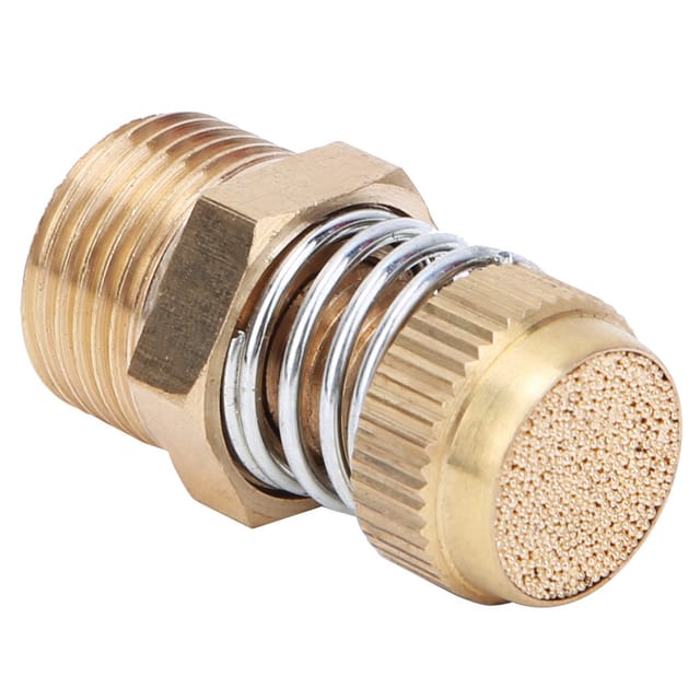 Pneumatikanschluss, Magnetventil, Schalldämpfer, Bspt-außengewindefeder, Schalldämpfer Aus Reinem Kupfer, Abgasanschluss, 10er-packung, 3/8".