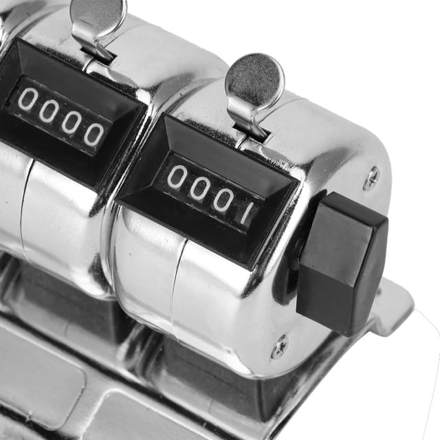 Manueller Zähler Mit 5 Einheiten, Edelstahlmechanismus, Vierstelliger Metallzähler