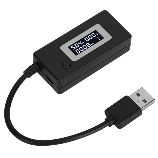 Digitales Lcd-display Mit Hintergrundbeleuchtung, Usb-amperemeter, Voltmeter, Belastbarkeitstester, Schwarzes Messgerät.
