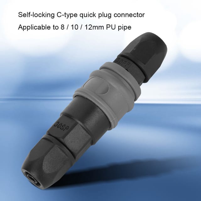 Selbstsichernde Pneumatische Schnellkupplung Typ C Aus Kunststoff/stahl Sp+pp, Kompatibel Mit 8/10/12 Mm Und 10 Mm Pu-schläuchen.