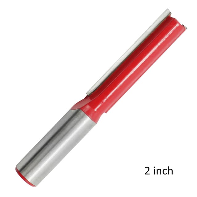 Holzfräser, Verlängerter Gerader Fräser, Legierungsspitze, Holzbearbeitungs-nutwerkzeug, Graviermaschine, Doppelseitiger Gerader Fräser Mit Geraden Zähnen, 1/2 Zoll Zoll Schaft, 2 Zoll Gerader Fräser.