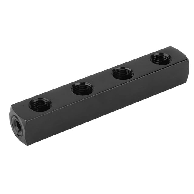 Vierfach Gerade Schnellkupplungsstange Aus Aluminium, Bspp 1/4"-gewinde, Schwarz Lackiert, Mit Bspp-gewinde.